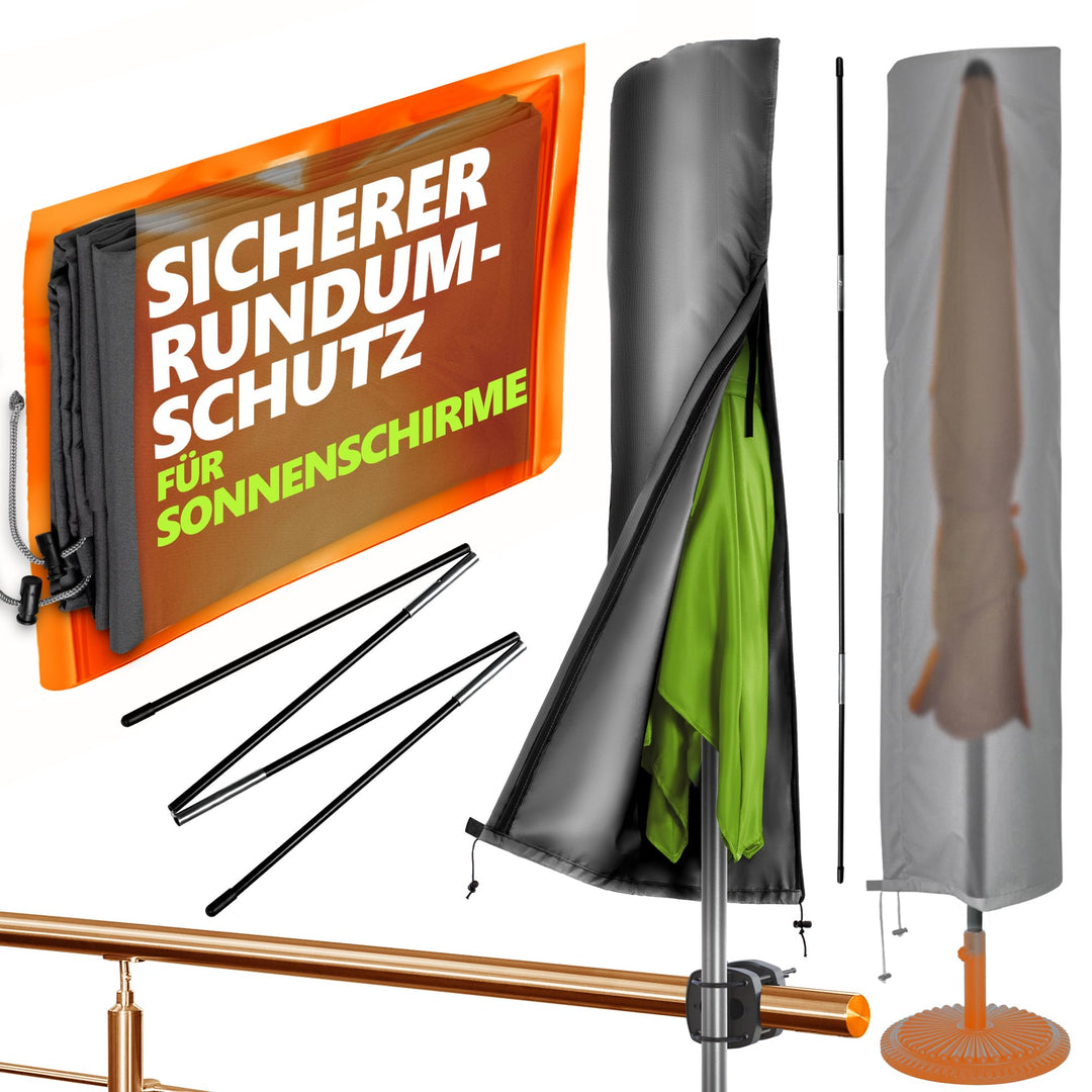 4smile Sonnenschirm Schutzhülle - für runde Schirme bis Ø 300cm, eckige bis 250x150cm- Sonnenschirmh