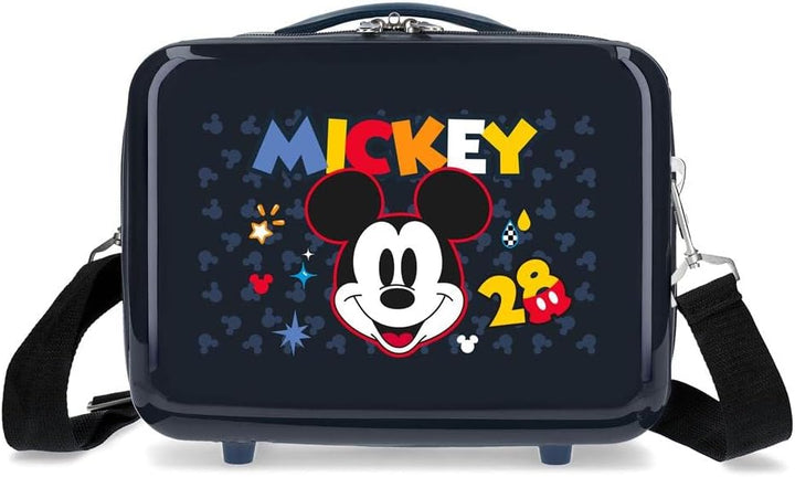 Disney Mickey Get Moving Kulturbeutel, anpassbar, mit Umhängetasche, Blau, 29 x 21 x 15 cm, ABS, 9,1