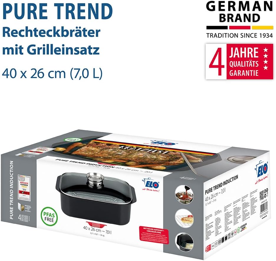 ELO 82662 Bräter Pure Trend Induktion, 24x6.5 cm