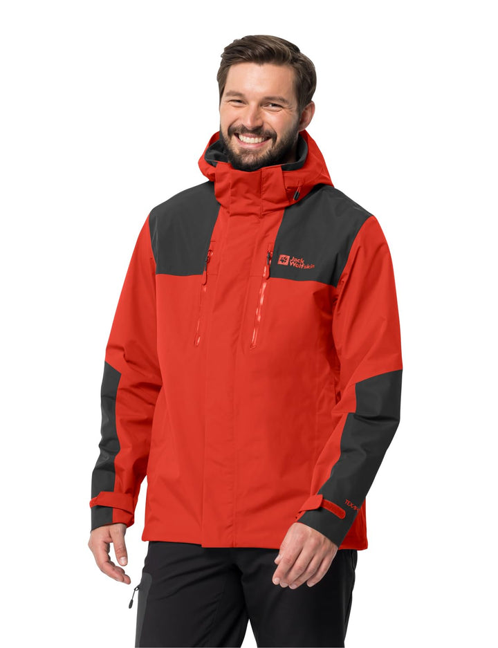 Jack Wolfskin Herren Jasper Flex Men Wetterschutzjacke S strong red, S strong red