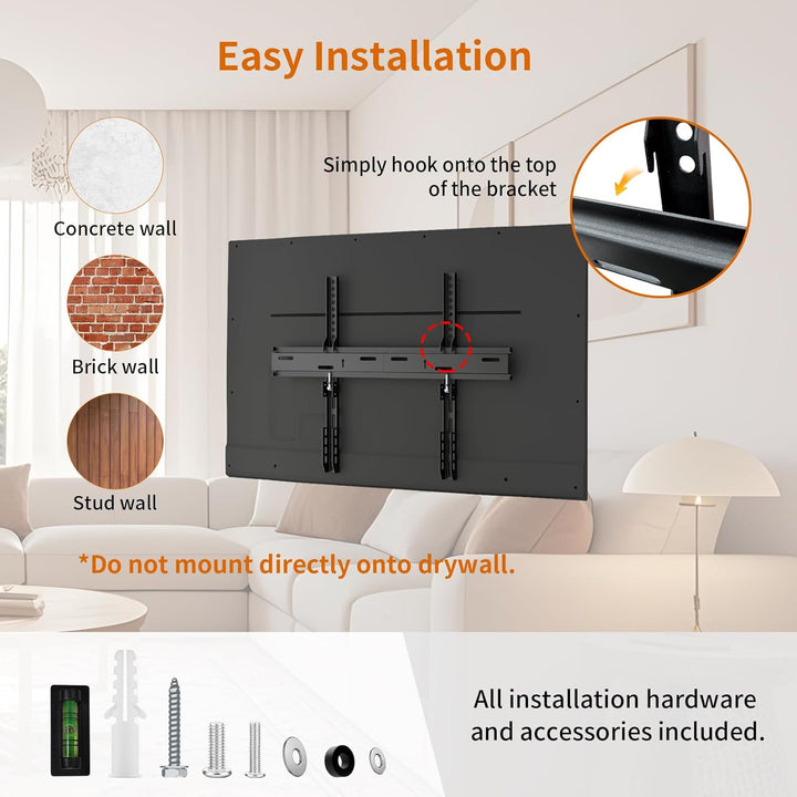 unho TV Wandhalterung Universal Flach Ultra Slim TV Halterung für LCD LED Plasma 26"-72" Flachbildsc
