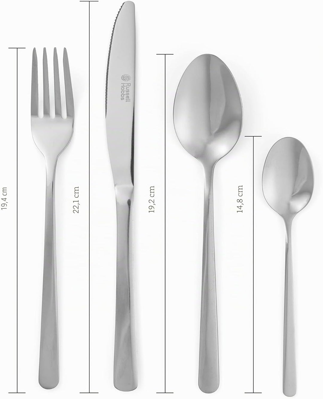 Russell Hobbs COMBO-2151 Vienna Deluxe Cutlery Set, 48 Piece, Stainless Steel, 12 Places, Mirror Fin