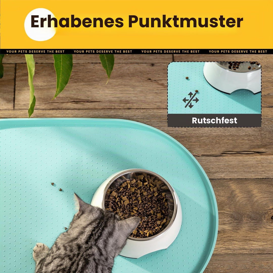 Conlun Napfunterlage Hund,1,2cm Hohe Ränder Futtermatte Katzen zur Vermeidung von Verschüttungen,BPA