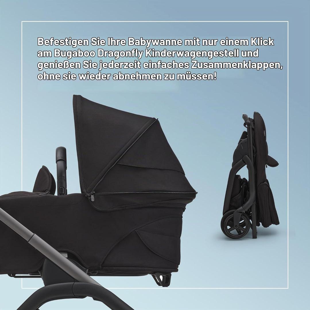 Bugaboo Dragonfly Liegewanne mit Lüftungsfenstern, einhändig faltbar in jeder Position, kompatibel m
