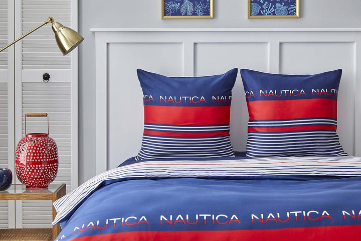 Nautica Home Drifting BETTWÄSCHE Set Satin 100% Baumwolle 155X220 + 80X80, 155x220
