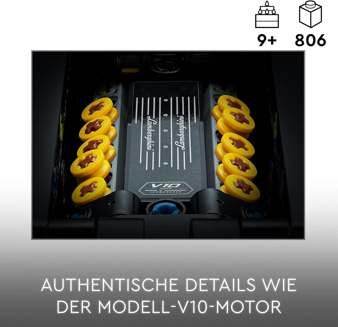 Lego 42161 Technic Lamborghini Huracán Tecnica Spielzeugauto-Modellbausatz, Rennwagen-Bauset für Kin