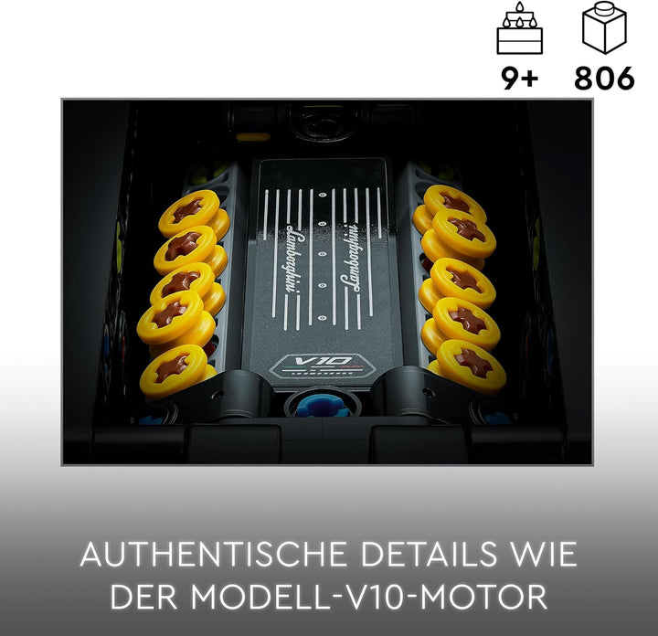 Lego 42161 Technic Lamborghini Huracán Tecnica Spielzeugauto-Modellbausatz, Rennwagen-Bauset für Kin