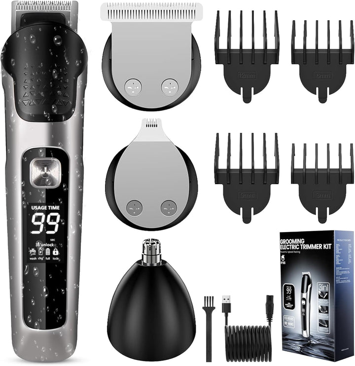KDISHKRA Haarschneidemaschine Set, Profi Bartschneider Herren, 3 in 1 Haarschneider Elektrisch für B