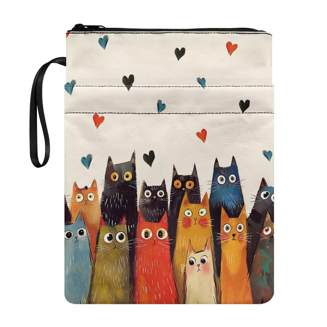 Poceacles Buchumschläge aus Polyester für Hardcover, tragbare Bibeltasche, Buchhülle mit Reissversch