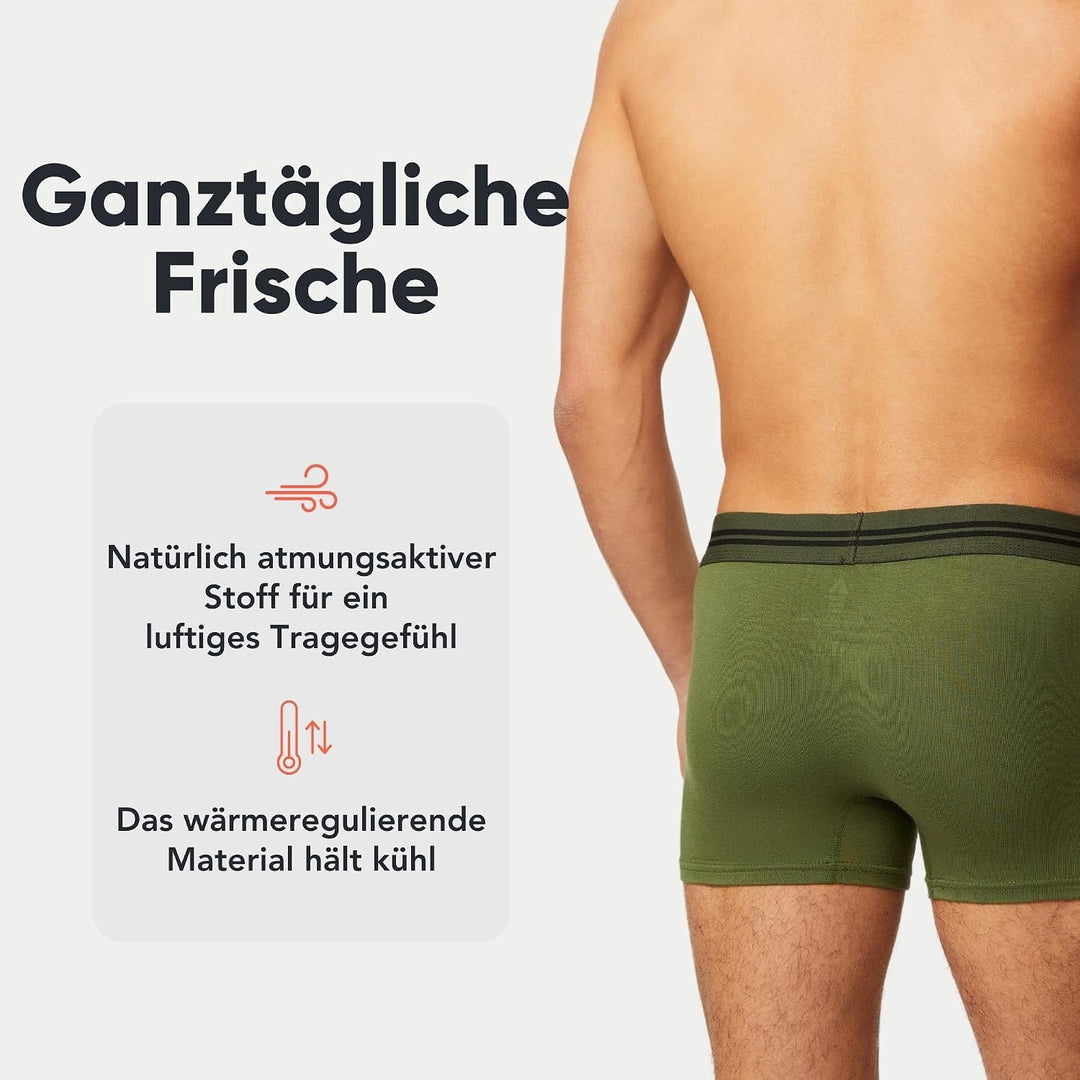FM London 5er-Pack Bambus-Herren-Boxershorts mit Stretch-Fit-Design