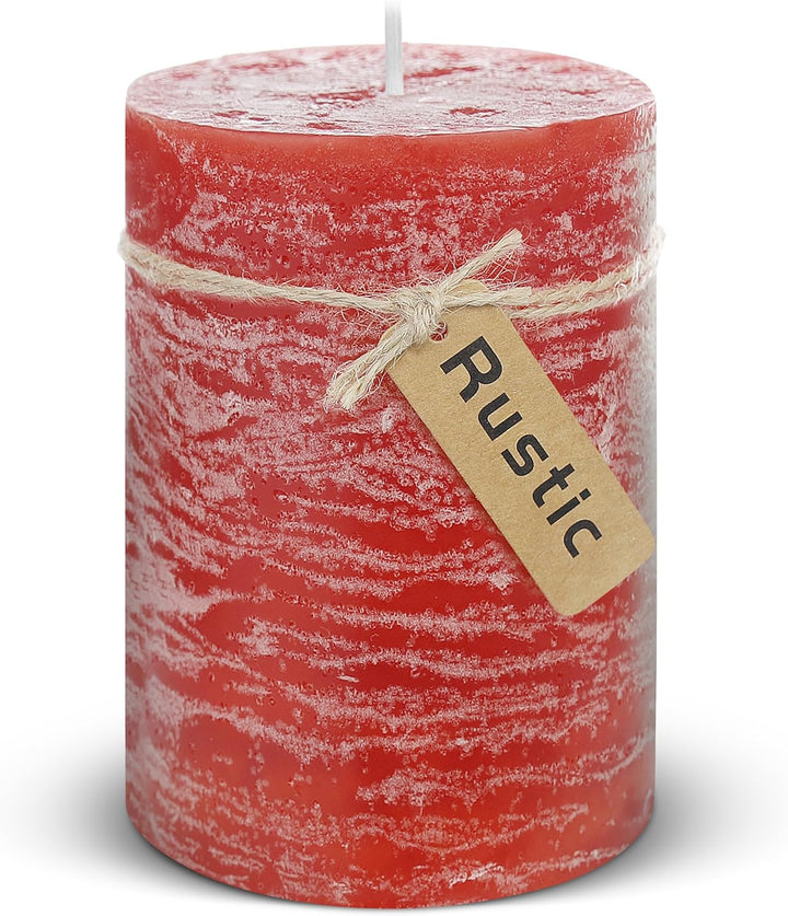 Brandsseller Stumpenkerze 4er Set | 9x15 cm | Weihnachtskerze | Adventskranz | Rot 9 x 15cm | 4er-Se