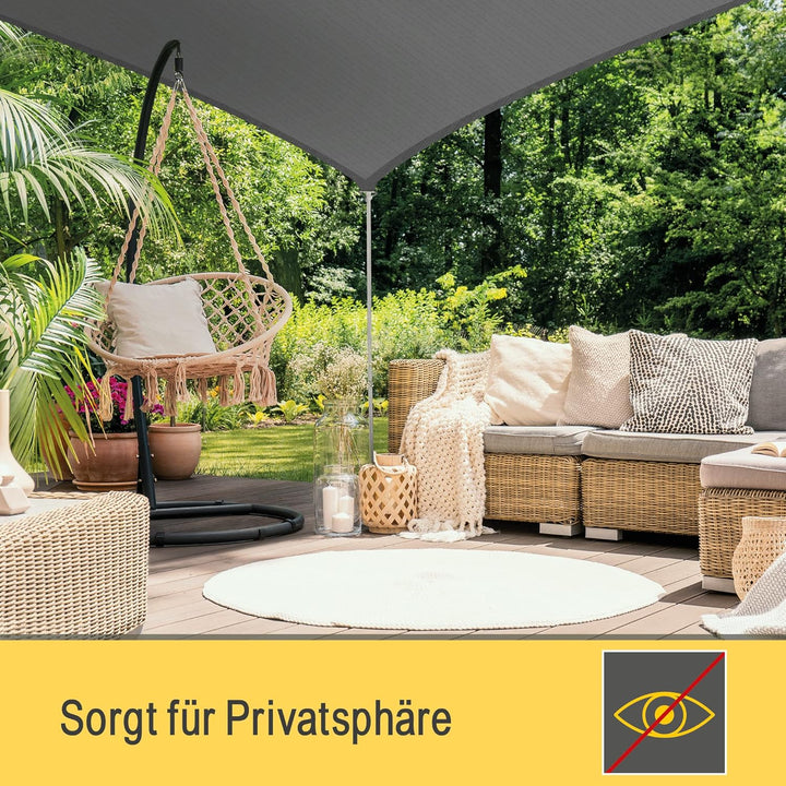 Sol Royal Sonnensegel dreieckig wasserdicht für Terrasse Balkon Garten | 7x5x5m Anthrazit UV Sonnens