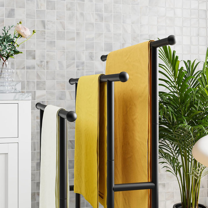 Handtuchhalter, Handtuchständer, Handtuchleiter stehend mit 3 Handtuchstangen, für Badetücher, Decke