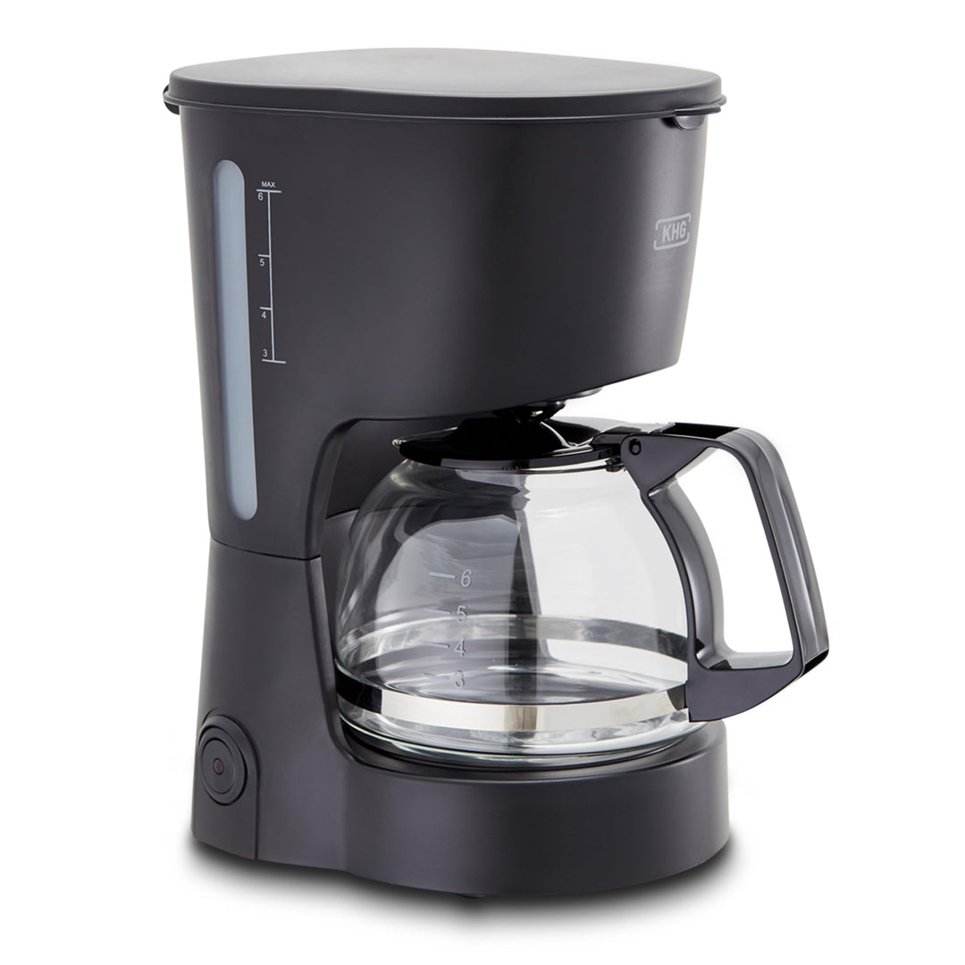 KHG Kaffeeautomat KA-127 (S) aus Kunststoff in schwarz, Kapazität für 5 Tassen, mit Glaskanne 600 ml