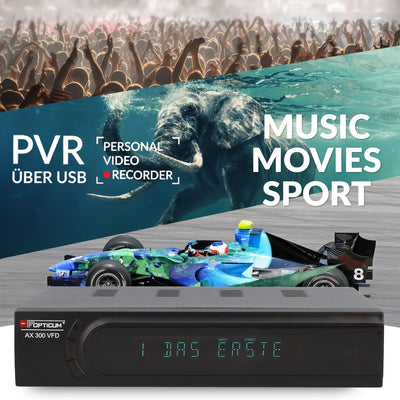 RED OPTICUM AX 300 VFD Sat Receiver mit PVR I Digitaler Satelliten-Receiver HD mit alphanumerischem