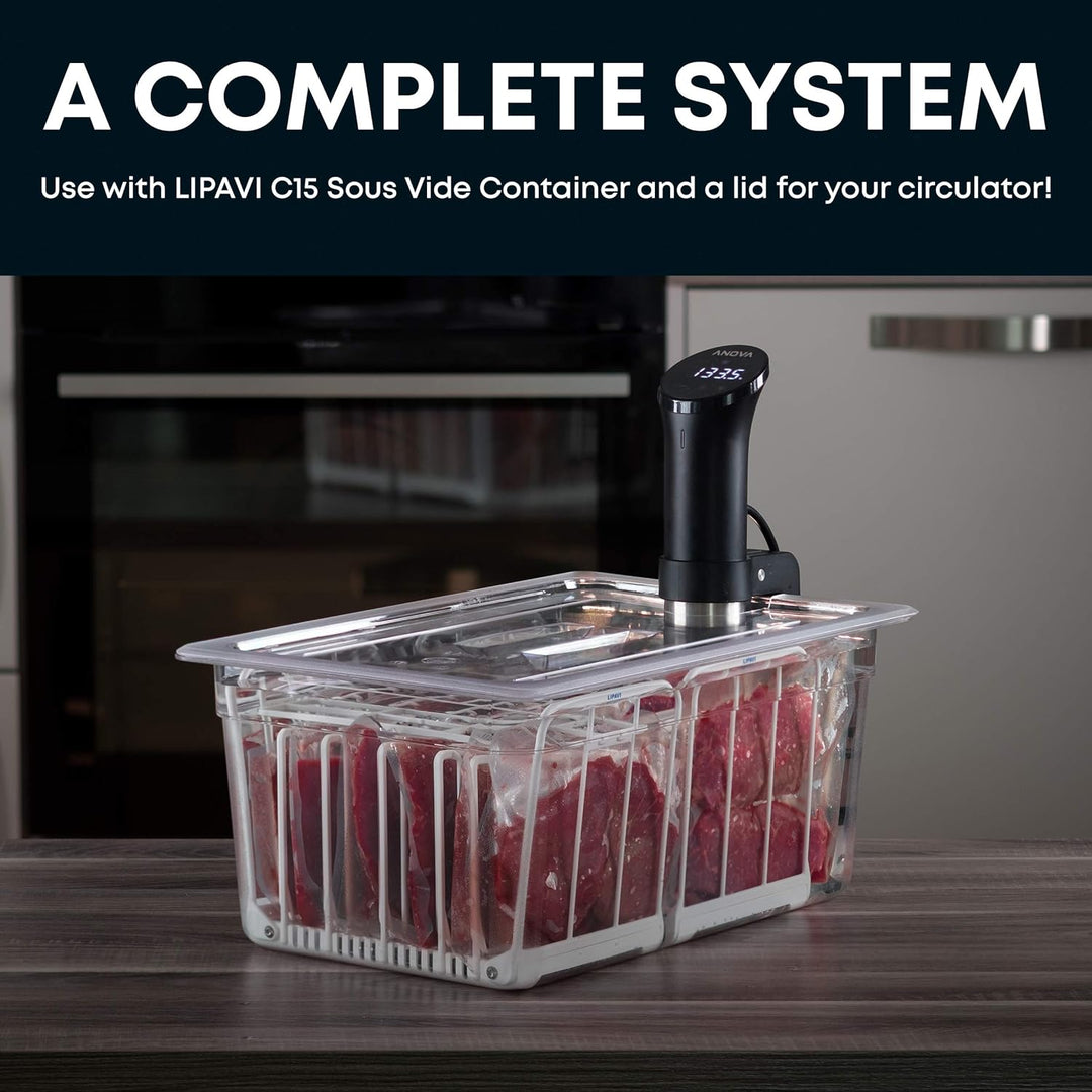 LIPAVI N15X Sous Vide Gestell mit Polycarbonate undt 316L Rostfreier Edelstahl Verstellbar, klappbar