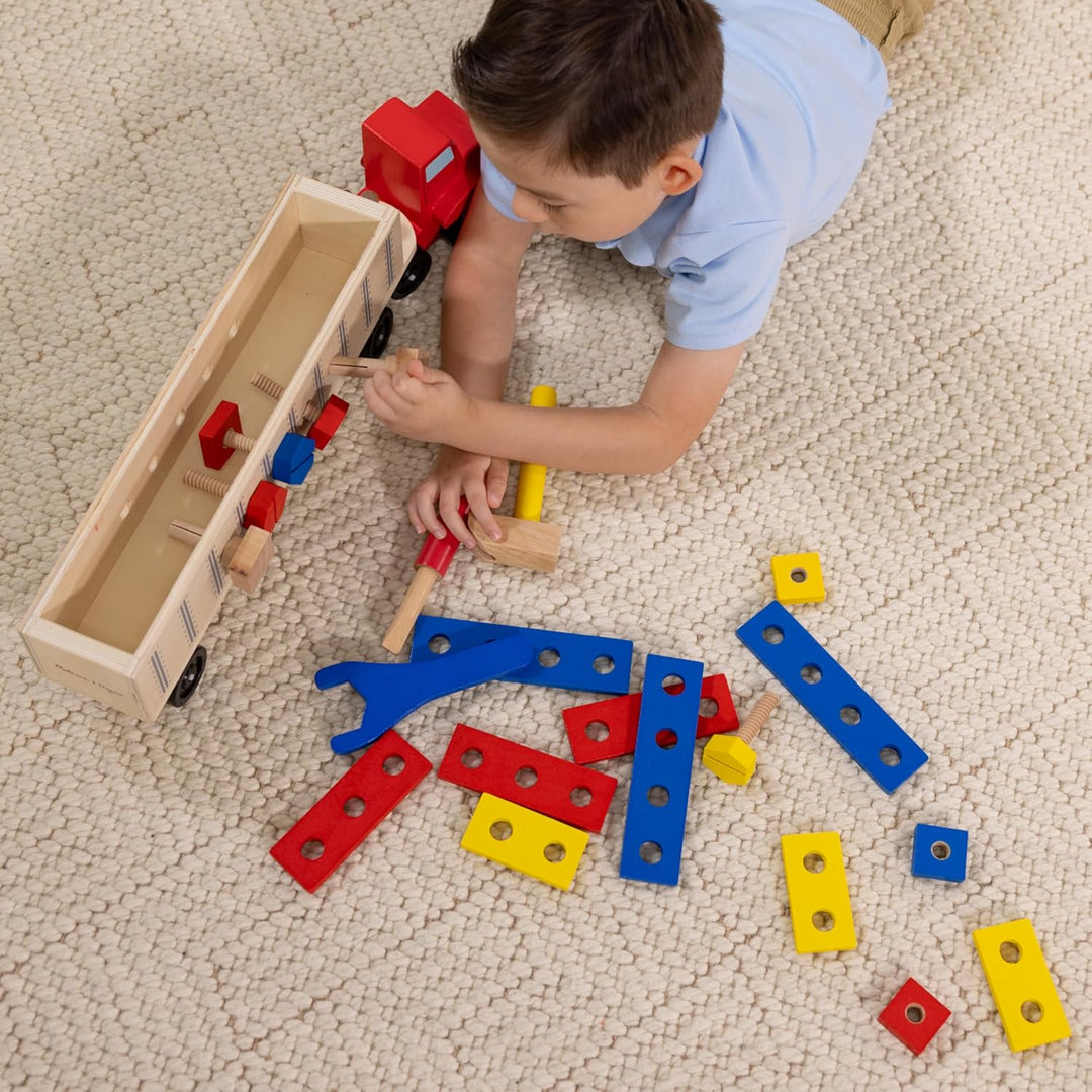 Melissa & Doug Big Rig Truck Wooden Building Set (22 pcs)