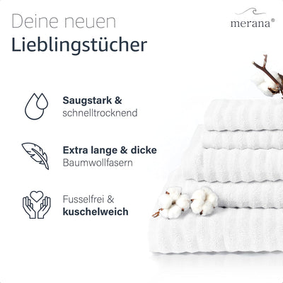 Merana Oslo Luxus Handtuch Set - 4X Gästehandtuch, 2X Handtuch und 2X Duschtuch - Handtücher aus 100