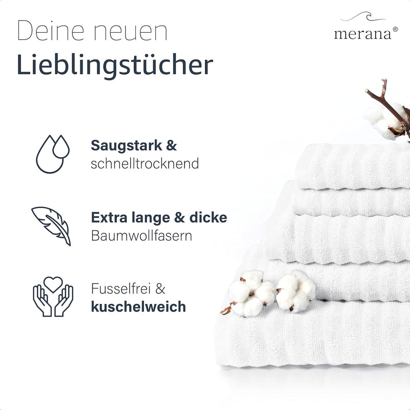 Merana Oslo Luxus Handtuch Set - 4X Gästehandtuch, 2X Handtuch und 2X Duschtuch - Handtücher aus 100
