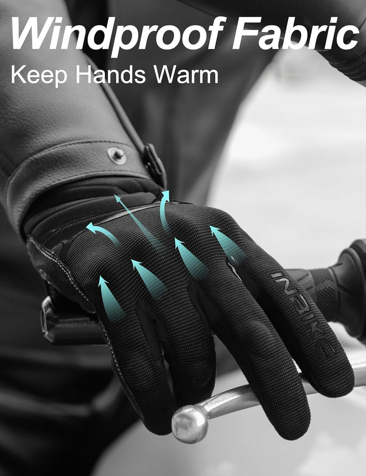 INBIKE Winter Motorradhandschuhe Wasserdicht Warm Winddicht mit Harter Schutz Motocross Motorrad Han