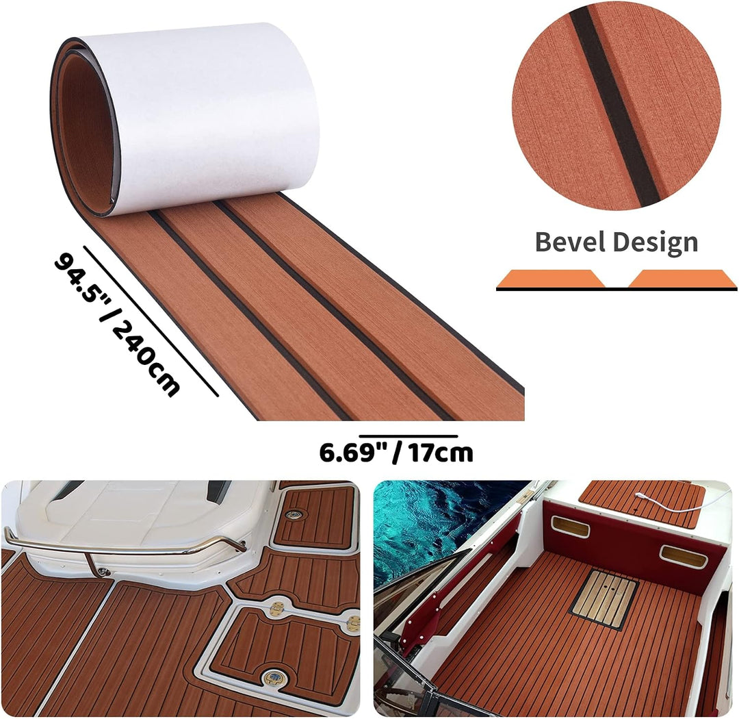 SenMore Eva Teak Selbstklebender Schaumboot Yachtboden rutschfeste Matte Marine Deckbeschläge für Bo