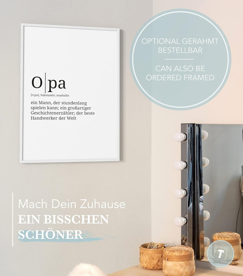 Papierschmiede® Definition: Opa, DIN A1 (59x84 cm), XXL Poster für Wohnzimmer, Schlafzimmer, Küche,