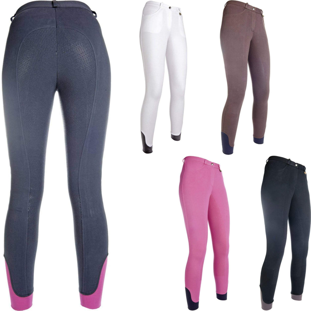 HKM Damen Reithose Silikon Vollbesatz Kate Bordeaux 5700 Olivgrün 128, 5700 Olivgrün 128