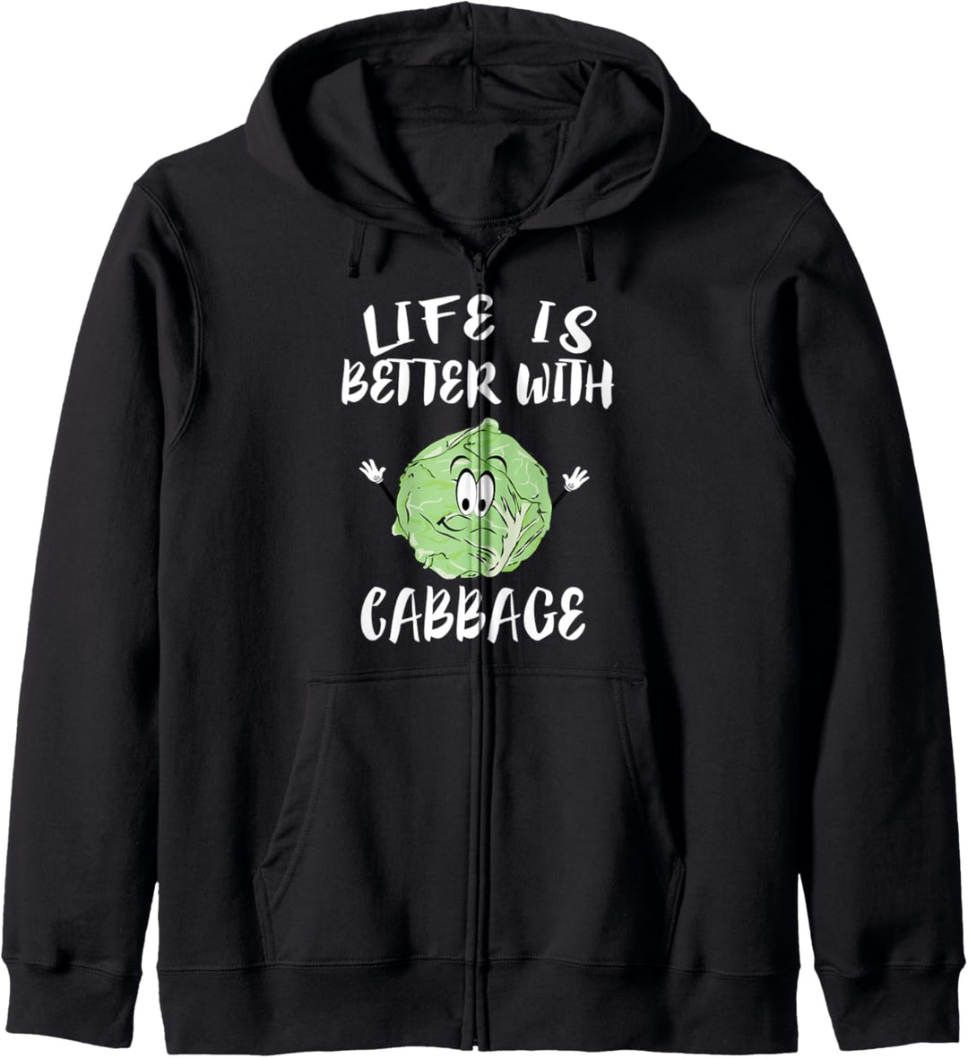 Life Is Better With Cabbage Vegan Gift Kapuzenjacke