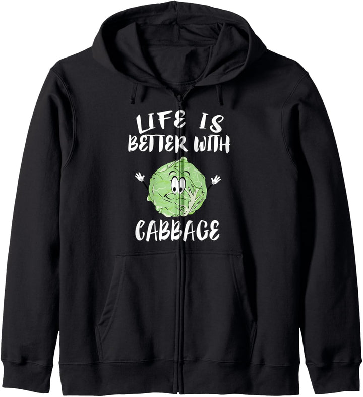 Life Is Better With Cabbage Vegan Gift Kapuzenjacke