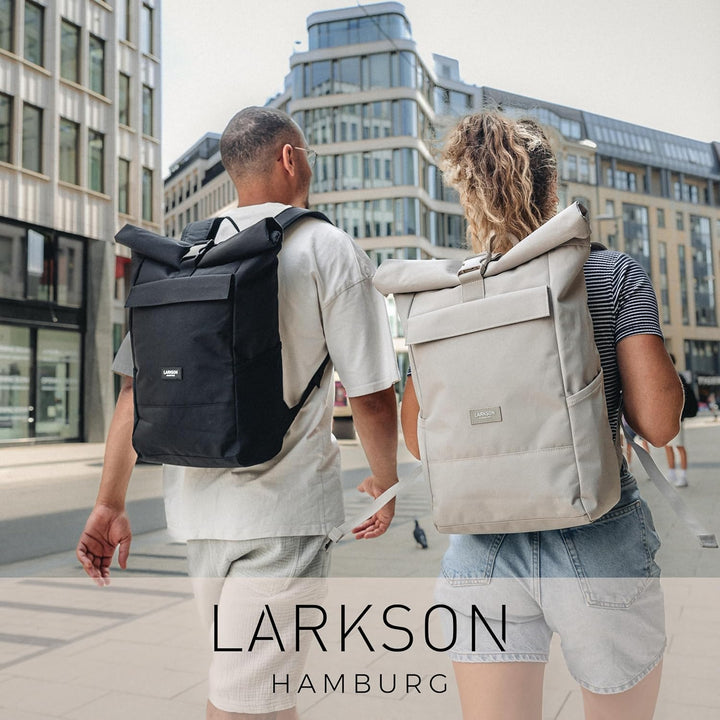 LARKSON Rucksack Damen Klein Blau - Ronja - Moderner Tagesrucksack mit Laptopfach für Uni Business C