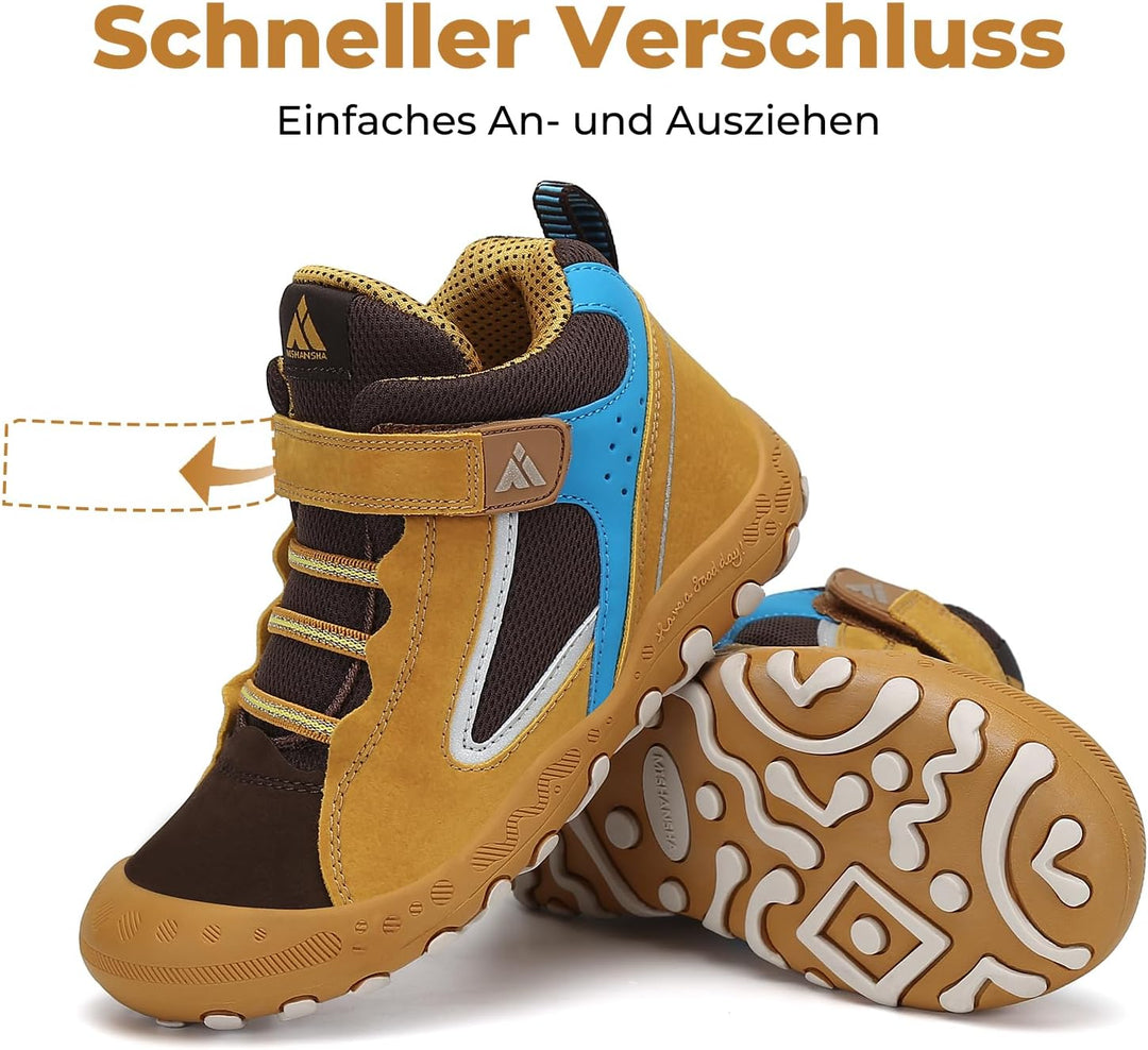 Mishansha Kinder Wanderschuhe Trekking Wanderstiefel Outdoor Trekkingschuhe 24 EU Gelb, 24 EU Gelb