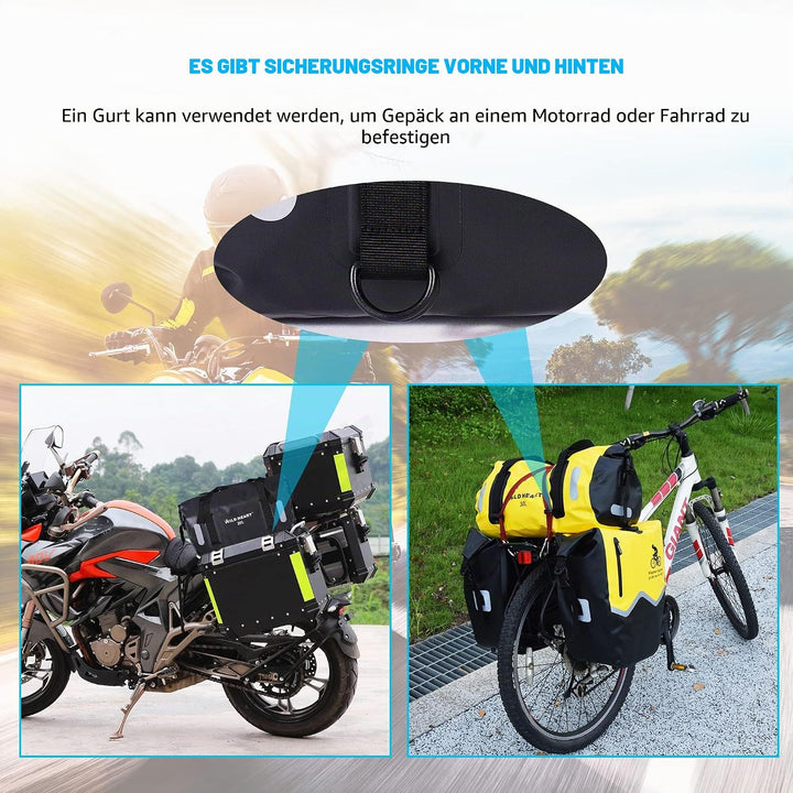 WILD HEART wasserdichte Tasche für Kajakfahren, Camping, Boot, Radfahren 20L 30L 40L 20 l Schwarz, 2