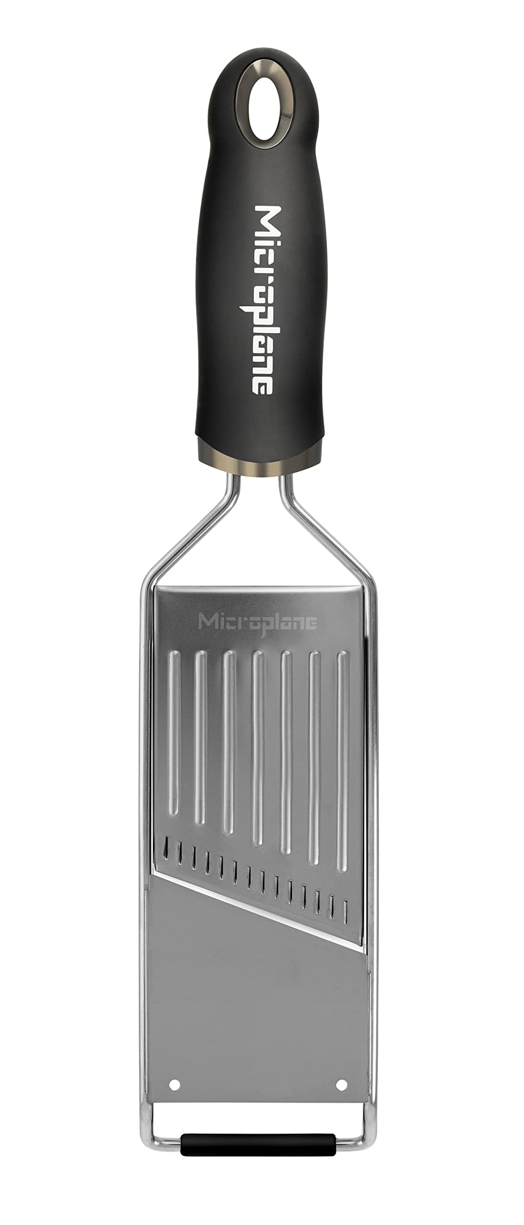 Microplane Profi Julienne Gemüsehobel für Kartoffel, Apfel, Karotte, Zucchini und Rotkohl in Schwarz