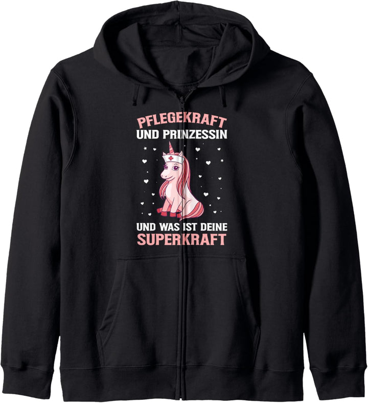 Pflegefachkraft Und Prinzessin Pflege Einhorn Altenpflege Kapuzenjacke