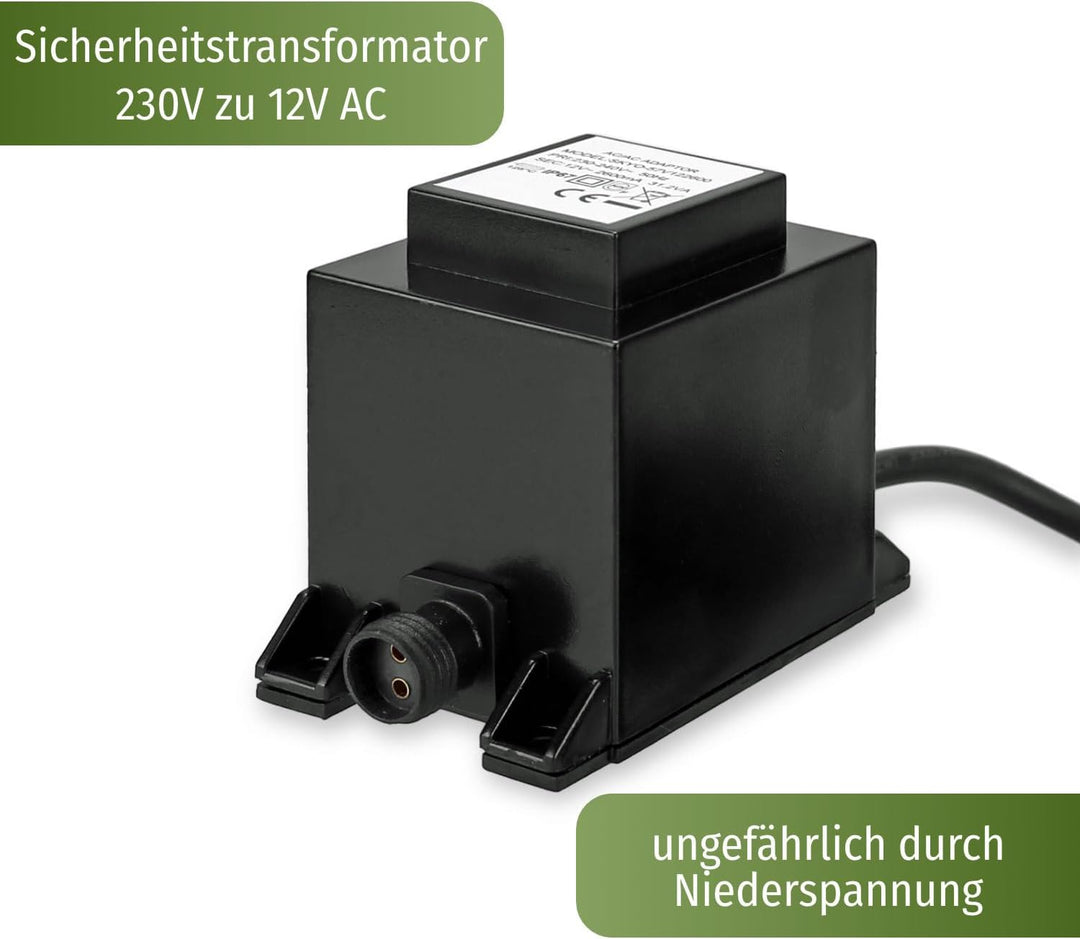 CLGarden Springbrunnen Pumpe Set SP3-S für Zierbrunnen mit 3 Wasserausläufen 3er Ausgang LED Beleuch