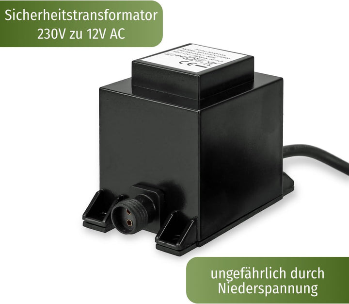 CLGarden Springbrunnen Pumpe Set SP3-S für Zierbrunnen mit 3 Wasserausläufen 3er Ausgang LED Beleuch