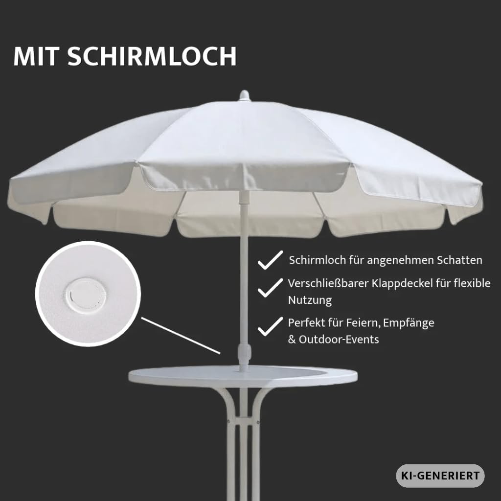 Eigentlich Stehtisch klappbar, Eventtisch Durchmesser 60/80 cm, optionale Husse, Partytisch Höhe 107