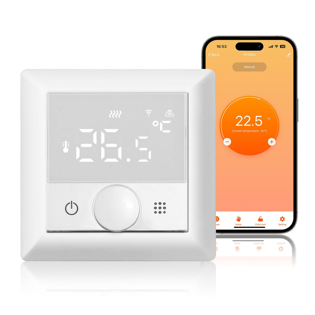KETOTEK Smart Thermostat Fussbodenheizung Elektrische 16A, WiFi Raumthermostat Fussbodenheizung Wand