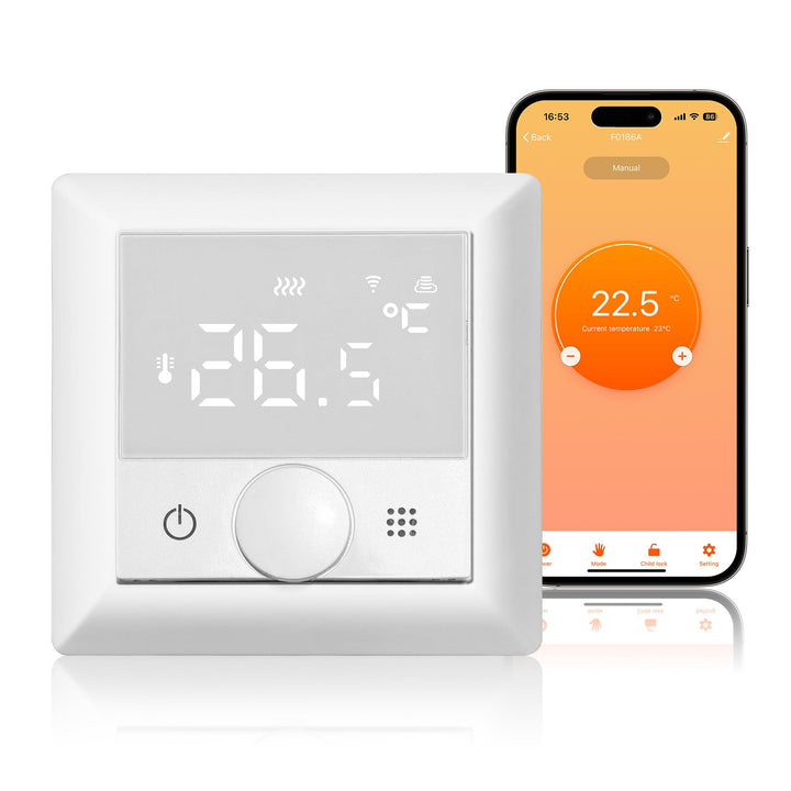 KETOTEK Smart Thermostat Fussbodenheizung Elektrische 16A, WiFi Raumthermostat Fussbodenheizung Wand