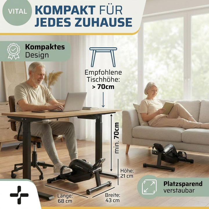 SportPlus | 2022 Modell | Beintrainer für zuhause & Büro, Mini-Heimtrainer mit Magnet-Bremse & 8 Wid