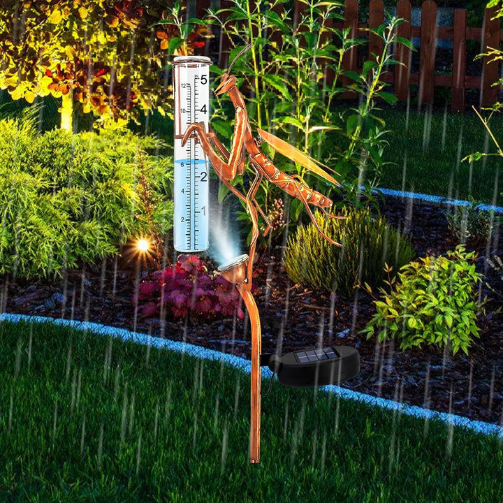 BORDEAG Regenmesser Für Garten, Regenmesser Mit Led Beleuchtung, Outdoor Regenmesser, Niederschlagsm