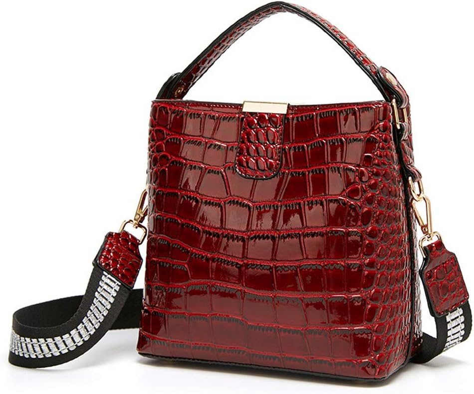 BUKESIYI Damen Tasche Umhängetasche Handtasche Frauen Klein Schultertasche Weekender Lack PU Leder C