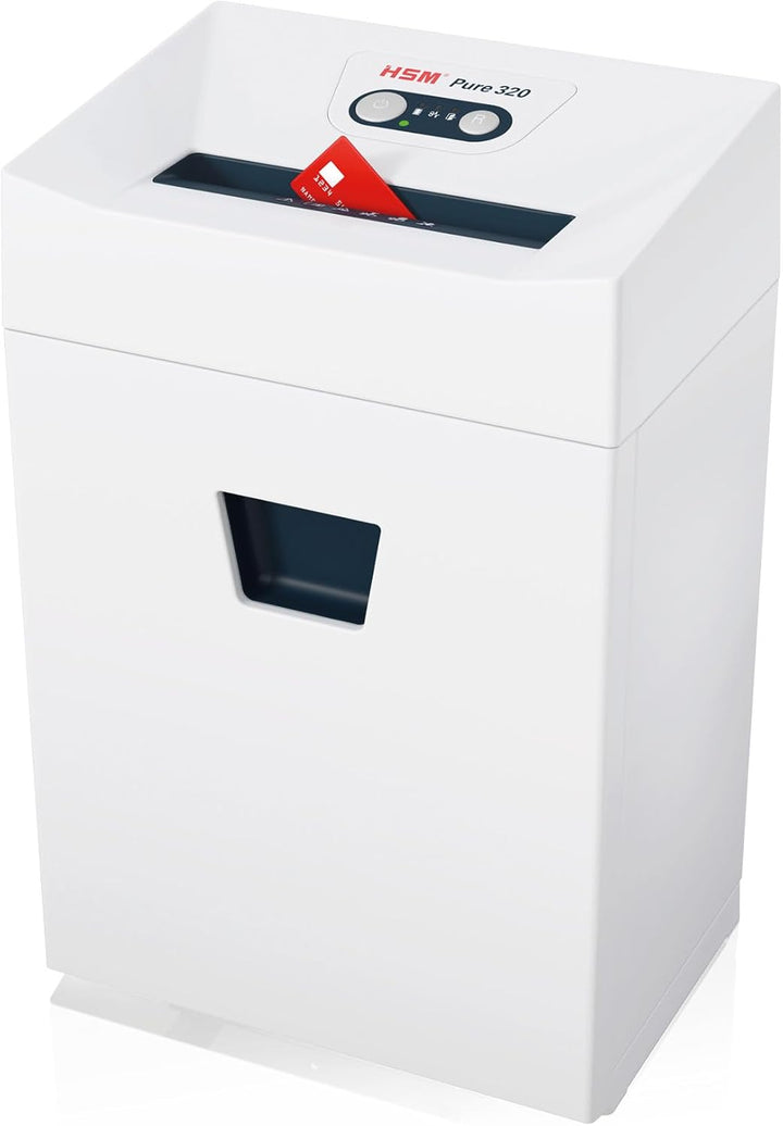 HSM Pure 320 Aktenvernichter I Streifenschnitt 3,9 mm I Sicherheitsstufe P-2 I Office Schredder für
