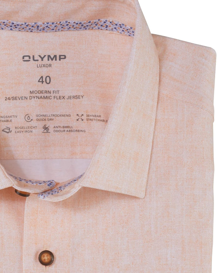 OLYMP Herren Businesshemd Langarm Luxor 24/Seven,modern fit,New Kent 37 Mandarin 82, 37 Mandarin 82