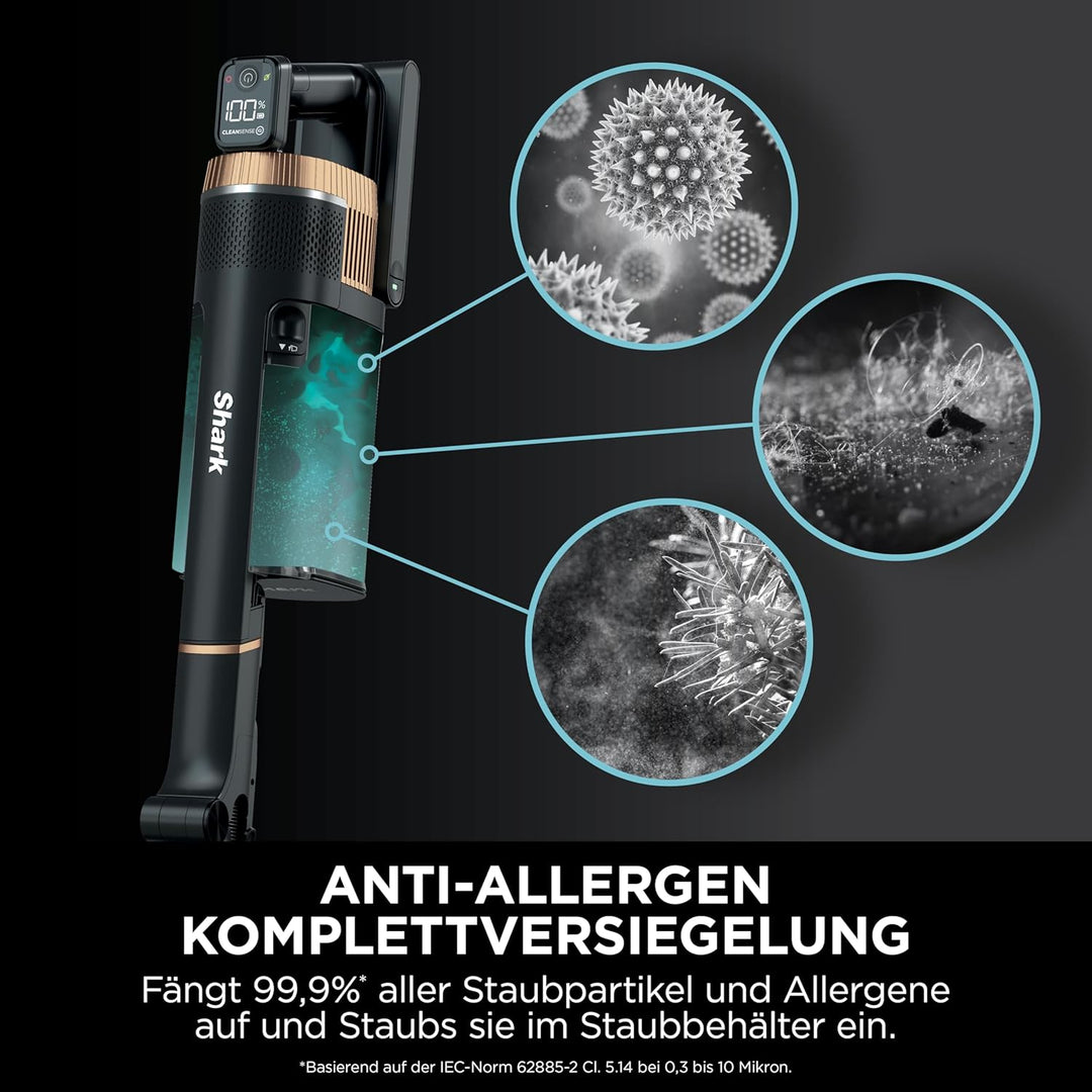 Shark Stratos Akku-Staubsauger Kabellos, PowerFins Plus, 60 Min. Laufzeit, Anti Hair Wrap und CleanS