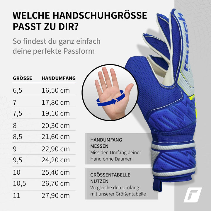 Reusch Herren Attrakt Unisex Torwarthandschuhe mit Aussennaht Schnitt und Solid Belag, Geeignet für