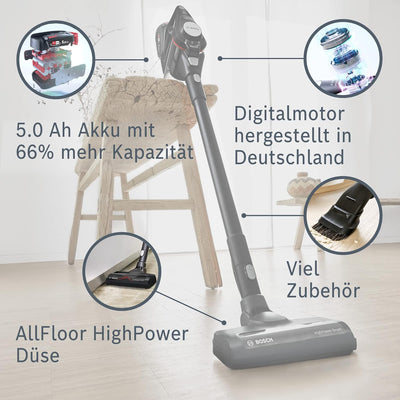 Bosch Akku-Staubsauger Unlimited Gen2 Serie 8 BSS825CARP, beutellos, bis 45 Min Laufzeit, austauschb