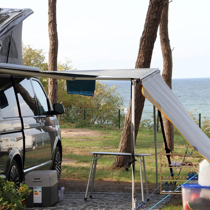 Relaxdays faltbares Schuhregal, 4 Ebenen, 12 Paar Schuhe, Zuhause & Camping, Bambus Schuhständer, HB