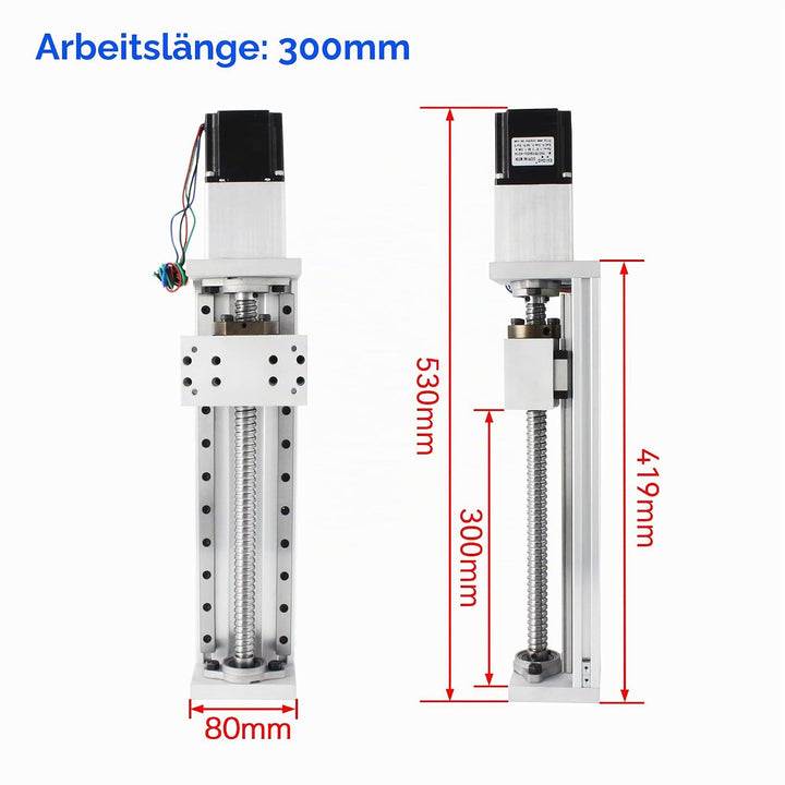 RATTMMOTOR Lineartisch-Aktuator,CNC Linearantrieb Effektiver Hub 300mm Linearführung Mini CNC Linear