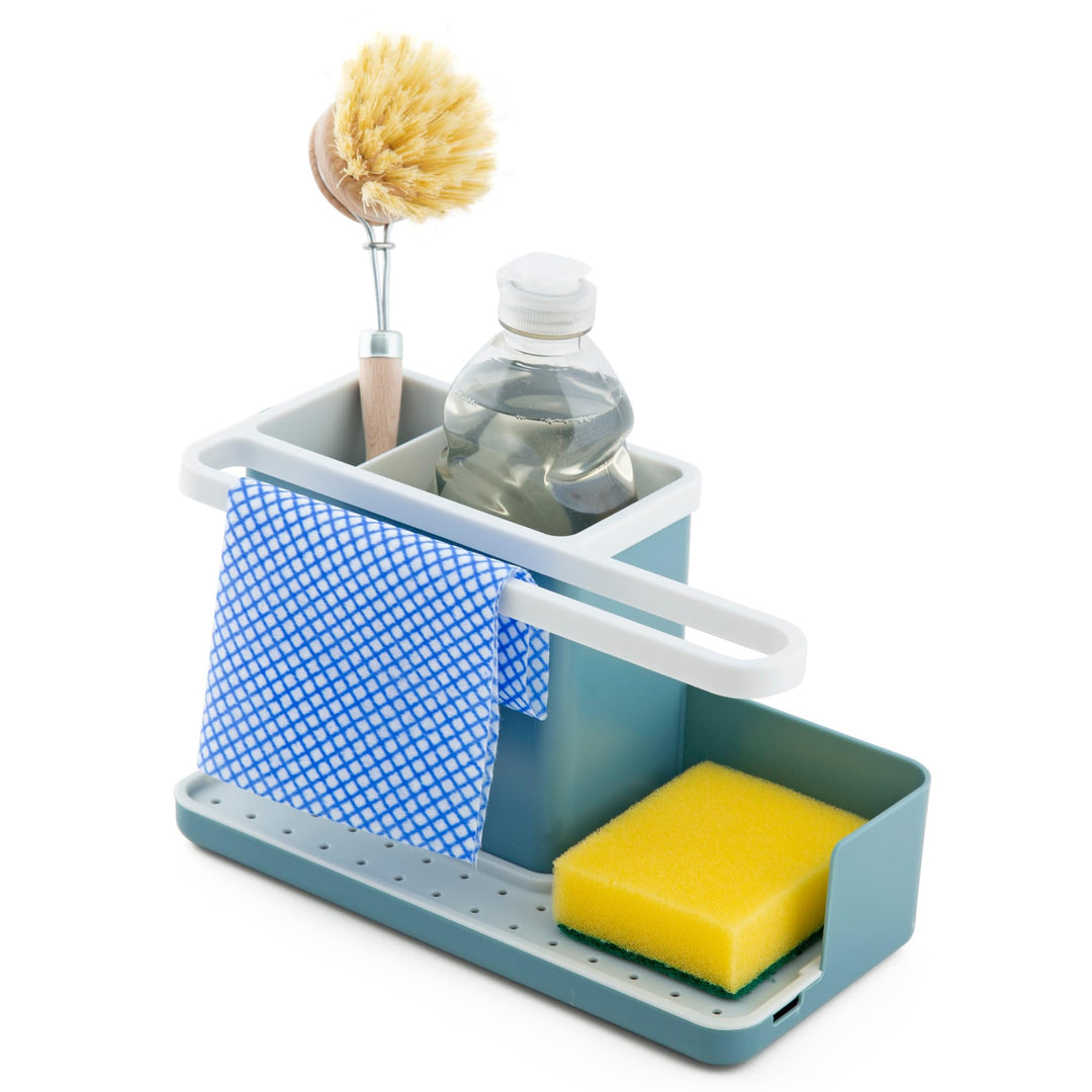 simplywire – Spülbecken-Caddy – Spülbecken-Organizer – Abnehmbare Auffangschale – Rutschfest – Blaug